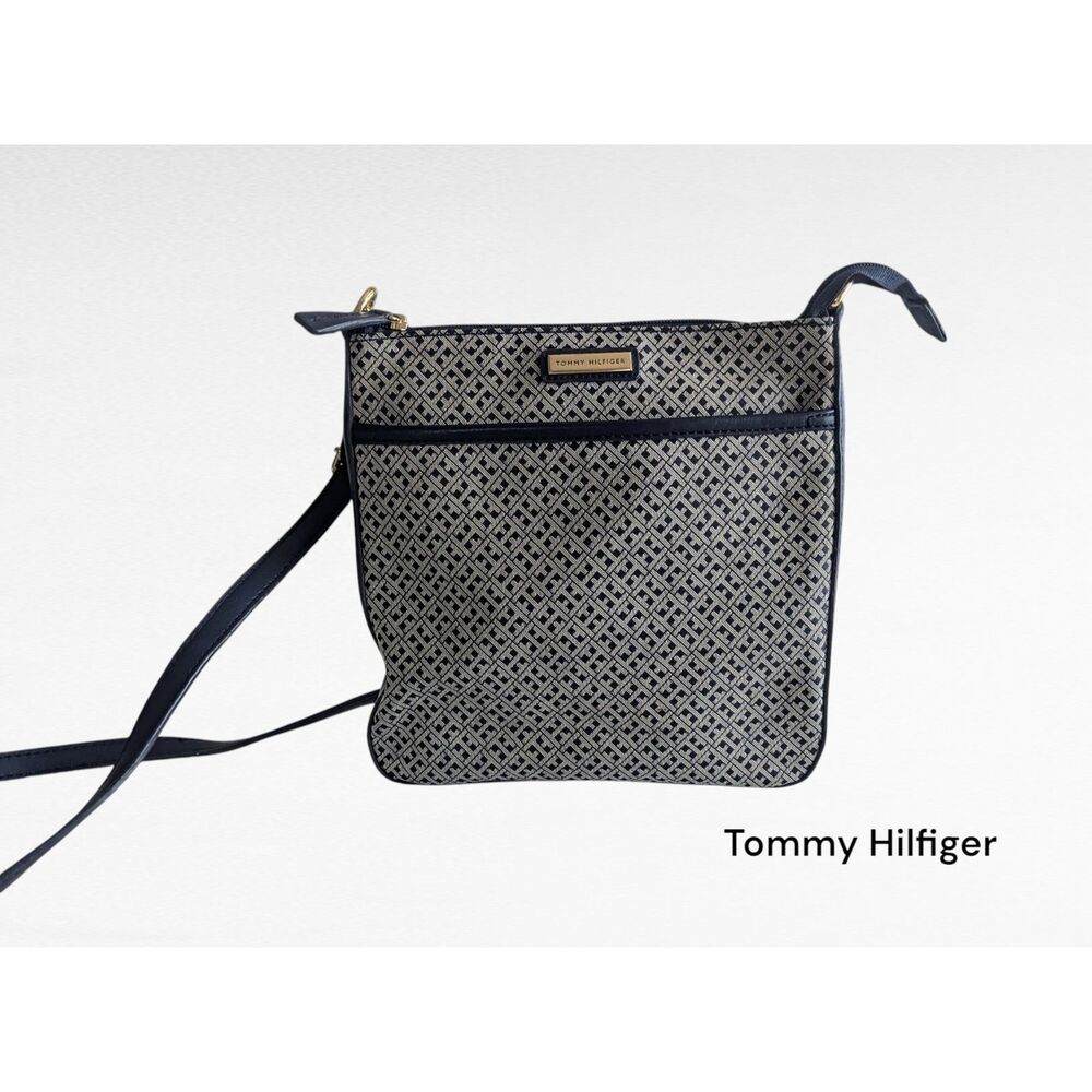 Tommy Hilfiger Canvas Crossbody Bag with Gold Logo
